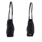 Prada Tessuto Black Silver Nylon 50 Tote Shoulder Bag — view 8