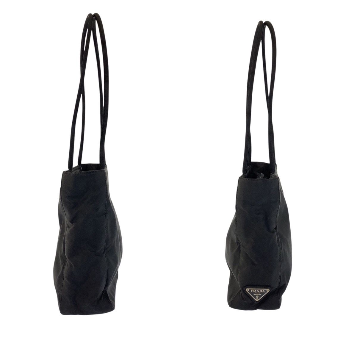 Prada Tessuto Black Silver Nylon 50 Tote Shoulder Bag — view 8
