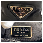 Prada Tessuto Black Silver Nylon 50 Tote Shoulder Bag — view 5