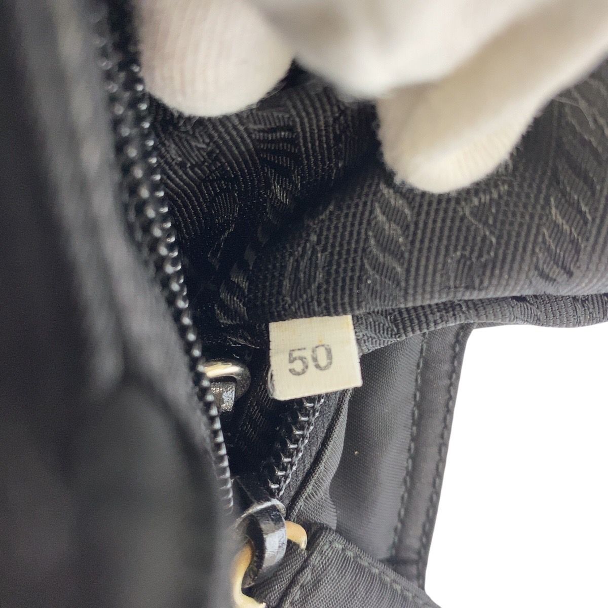 Prada Tessuto Black Silver Nylon 50 Tote Shoulder Bag — view 6