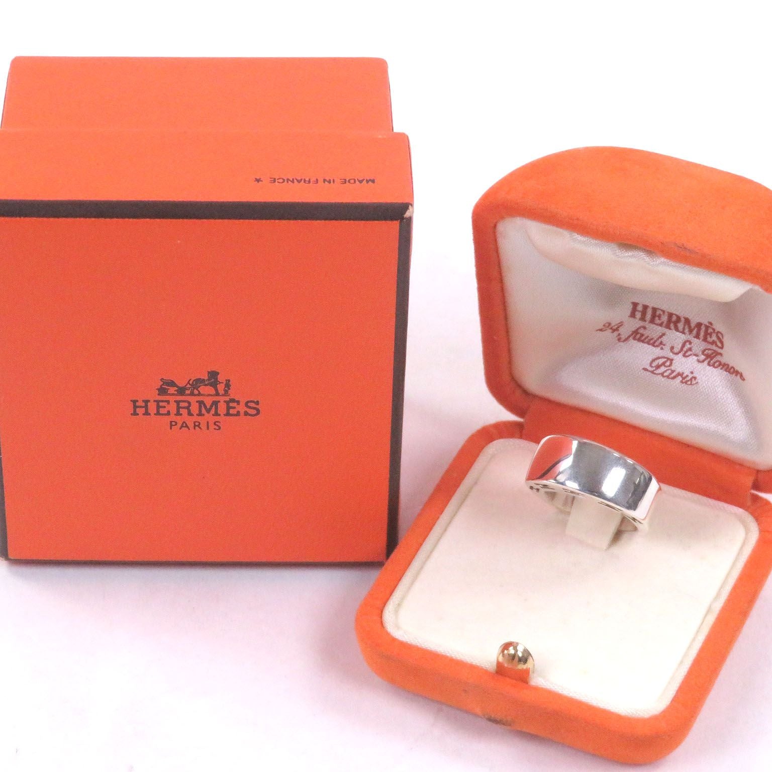 Hermes Curarte Logo Ring Silver 50 Jp7 Recommended — view 2