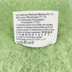Loewe Mohair Wool Anagram Leather Patch Fringe Scarf Green — view 7