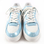 Louis Vuitton Time Out Line Leather Monogram Low Cut Sneakers Light Blue White — view 3
