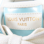 Louis Vuitton Time Out Line Leather Monogram Low Cut Sneakers Light Blue White — view 8