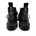 Loewe Mid Cut Combat Boots Leather Short Black — view 5