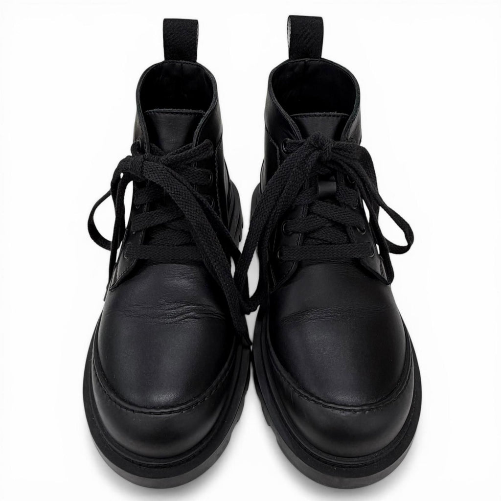 Loewe Mid Cut Combat Boots Leather Short Black — view 7