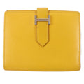 Hermes Bearn Compact Veau Epsom Joan Ambre Silver Wallet Bifold
