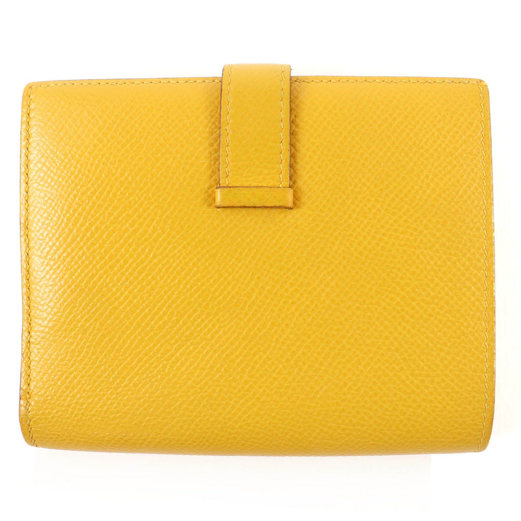 Hermes Bearn Compact Veau Epsom Joan Ambre Silver Wallet Bifold — view 2