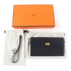 Hermes Kelly Pocket Long Veau Epsom Gold Wallet Black — view 2