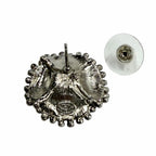 Chanel Camellia Pearl CC Logo Earrings Black Silver — view 4