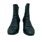 Saint Laurent Paris Boots Leather High Heels Chelsea Side Gore Shoes Black — view 3
