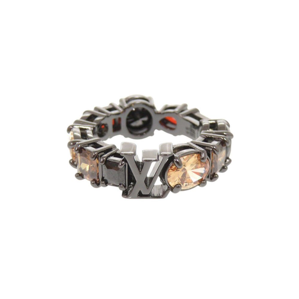 Louis Vuitton LV Light Metal Color Stone L Gunmetal Ring