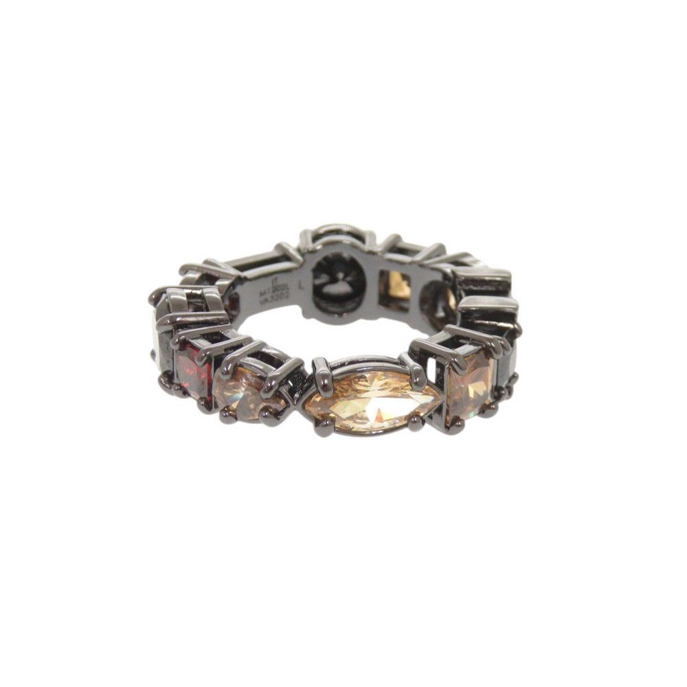 Louis Vuitton LV Light Metal Color Stone L Gunmetal Ring