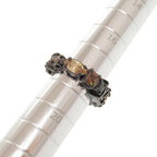 Louis Vuitton LV Light Metal Color Stone L Gunmetal Ring