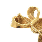 Dior Ribbon Metal Rhinestone Gold Brooch — view 7