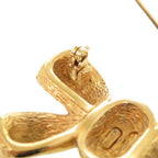 Dior Ribbon Metal Rhinestone Gold Brooch — view 8