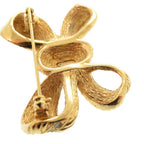 Dior Ribbon Metal Rhinestone Gold Brooch — view 6