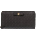 Gucci Micro Guccissima Ribbon Black Zip Around Wallet