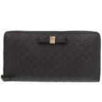 Gucci Micro Guccissima Ribbon Black Zip Around Wallet