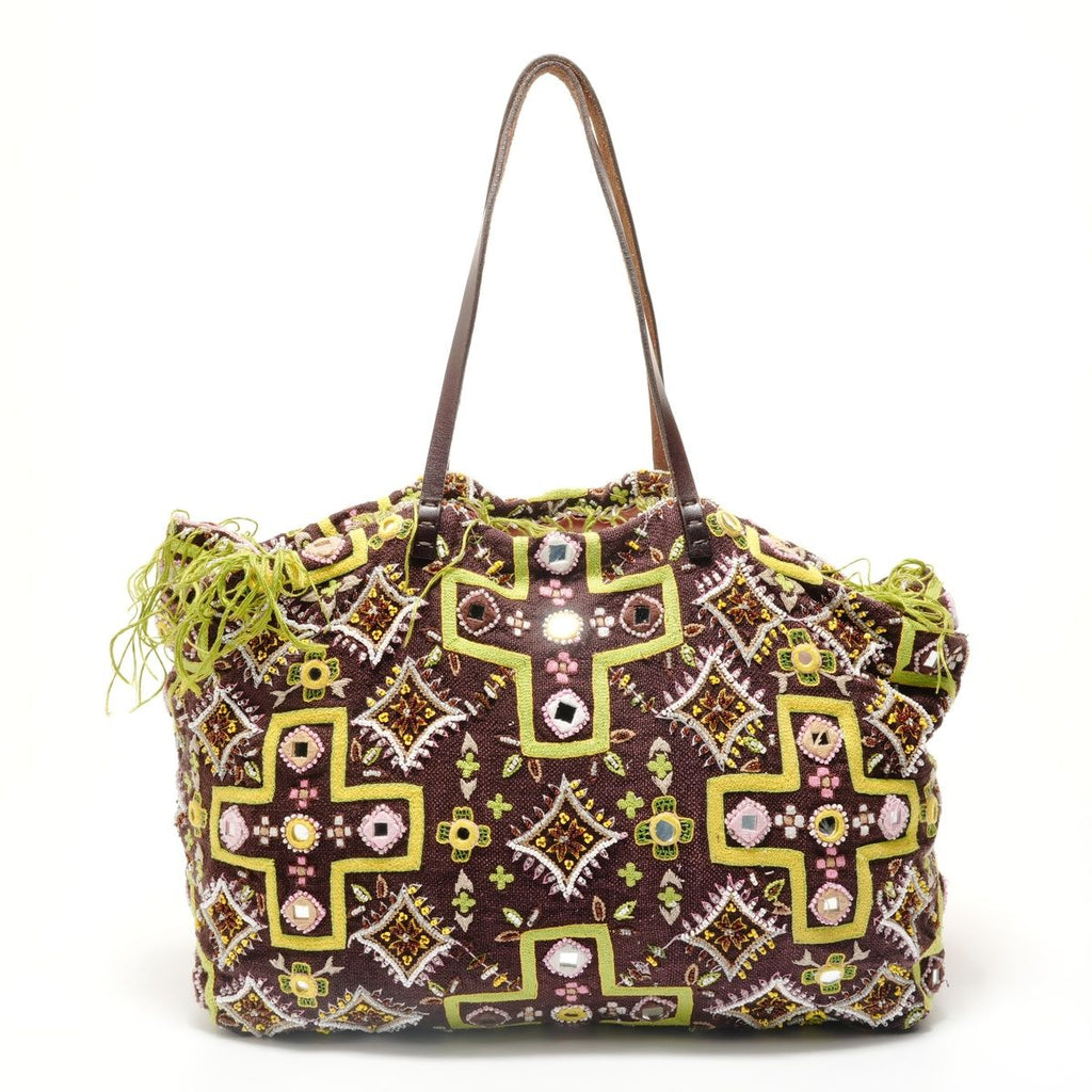 Fendi Tote Beads Embroidery Canvas — view 2