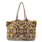 Fendi Tote Beads Embroidery Canvas