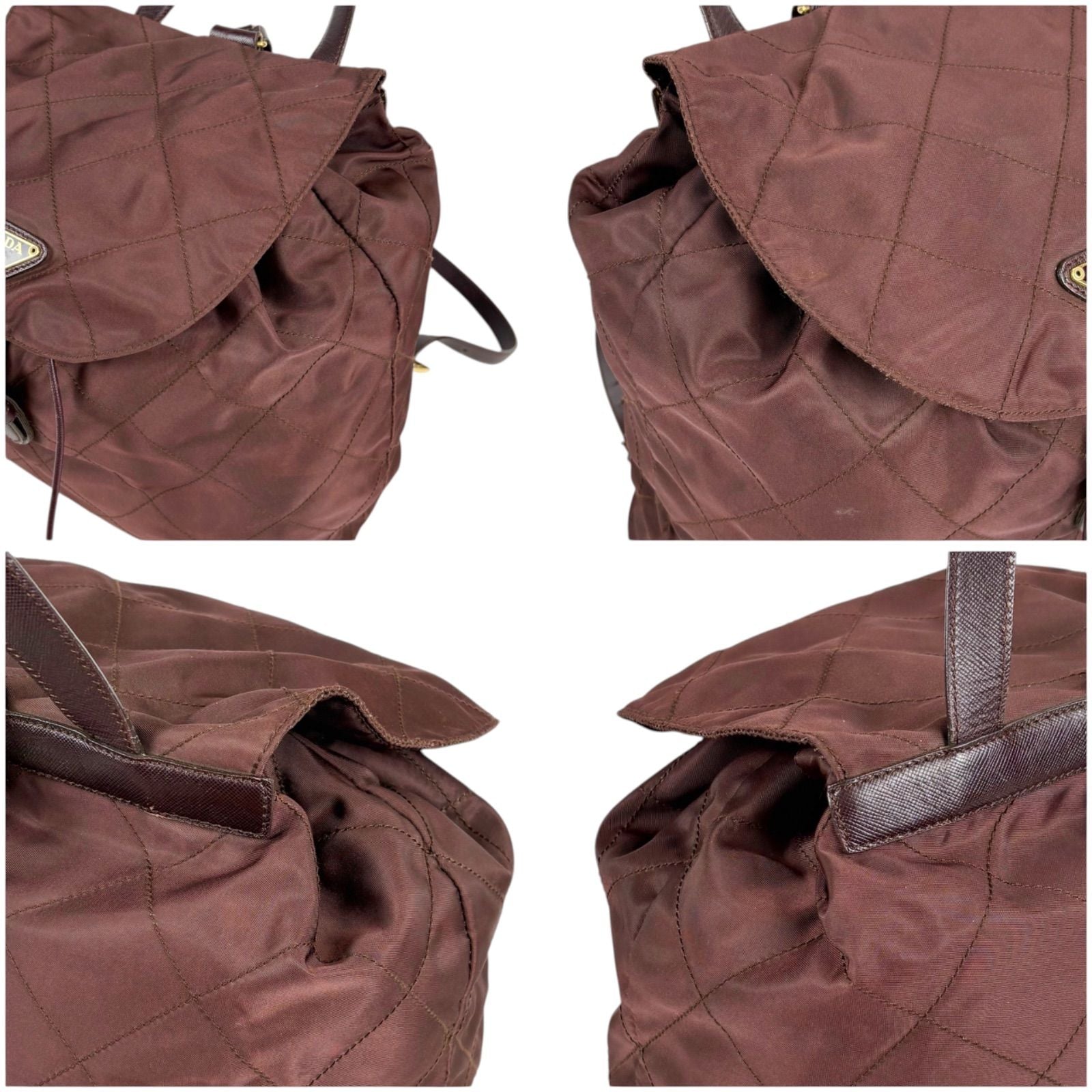 Prada Quilted Processing Tassel Charm Backpack Tessuto Nylon Wine Red — view 5