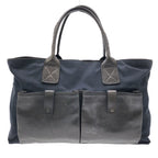 Bottega Veneta Leather Tote Navy Black