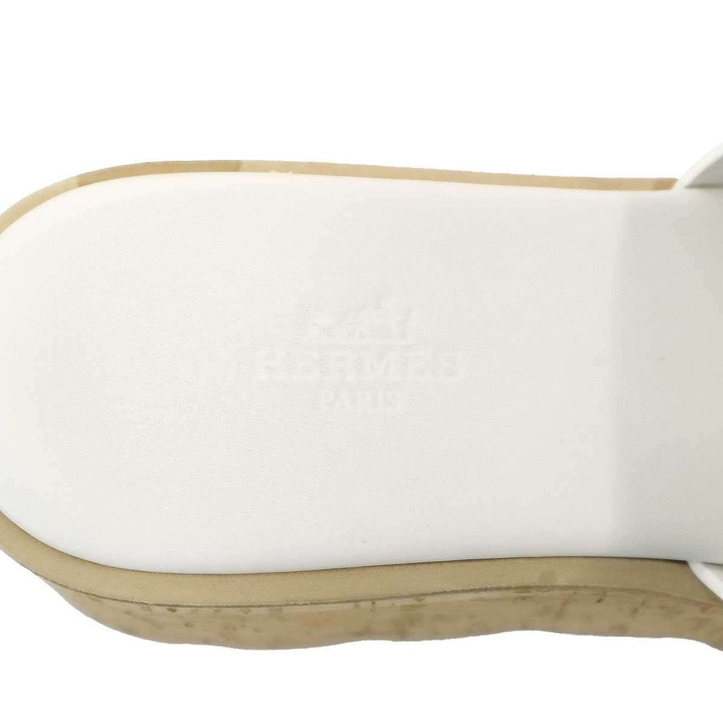 Hermes Eze Platform Cork Sandals Sl1 White — view 5