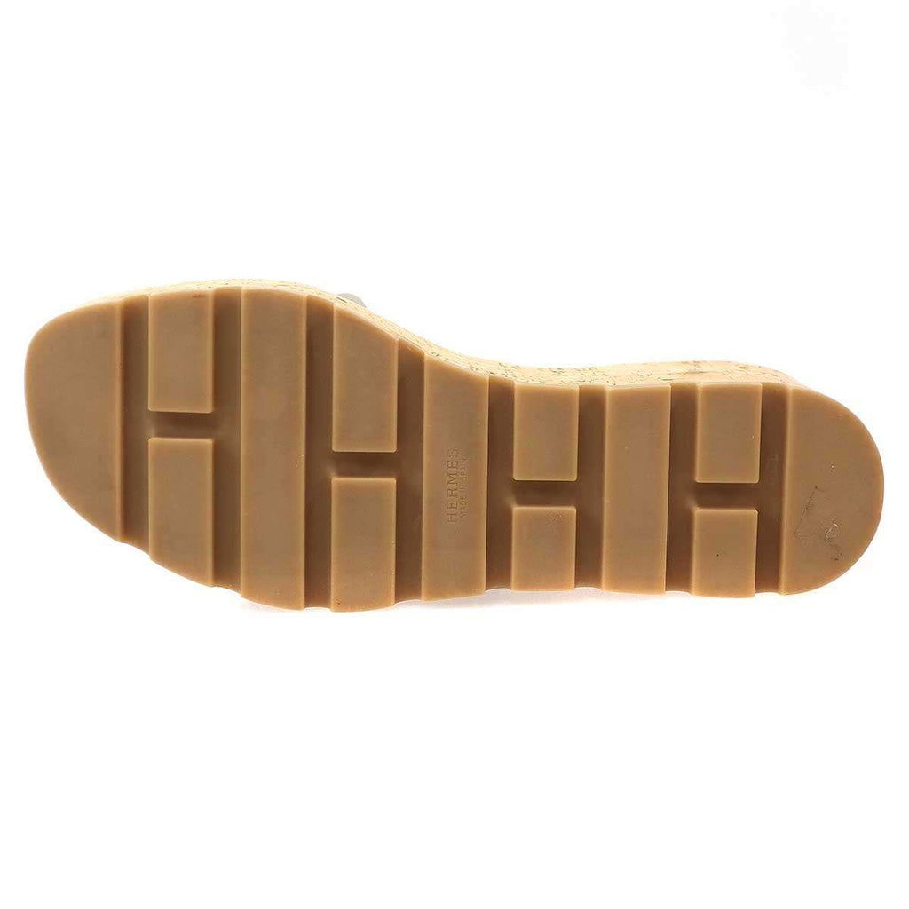 Hermes Eze Platform Cork Sandals Sl1 White — view 4