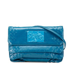 Bottega Veneta Intrecciato Crossbody Shoulder Bag Blue Leather 1