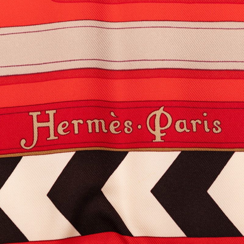 Hermes Carre 90 Panoplie Equestre Horseback Riding Equipment Set Scarf Red — view 4