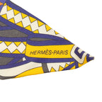 Hermes Twilly les Flots du Cheval Award for Horses Scarf Purple Yellow Orange — view 2