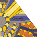 Hermes Twilly les Flots du Cheval Award for Horses Scarf Purple Yellow Orange — view 3