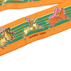 Hermes Carre 90 Pani la Shar Pawnee Chief of the Scarf Orange Multicolor Silk 1 — view 2