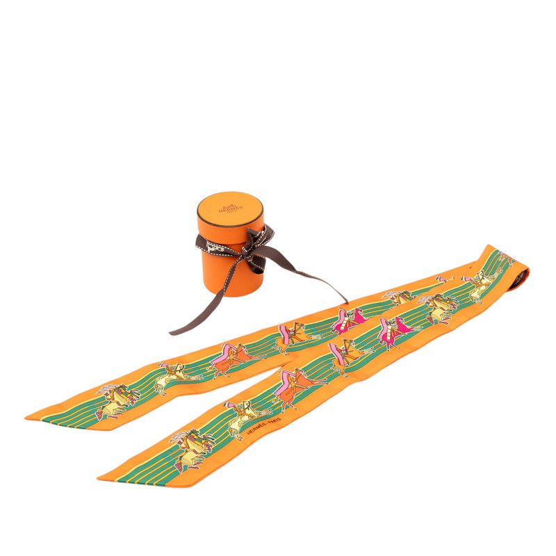 Hermes Carre 90 Pani la Shar Pawnee Chief of the Scarf Orange Multicolor Silk 1 — view 5