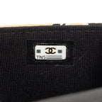 Chanel CC Logo Quilted Checkered Flag Mini Chain Shoulder Bag Beige Cotton — view 6