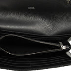 Dior Oblique Saddle Wallet Black Canvas Leather — view 4