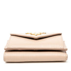 Prada Logo Compact Wallet Trifold Beige Saffiano Leather 1 — view 3