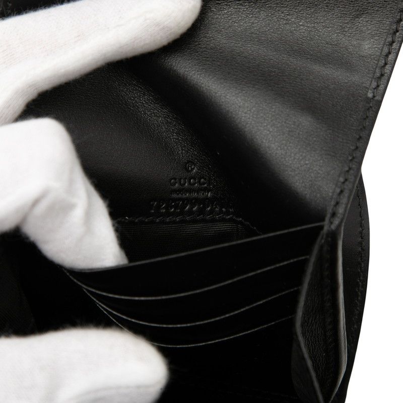 Gucci GG Matelasse Logo Bifold Wallet Black Leather 1 — view 6