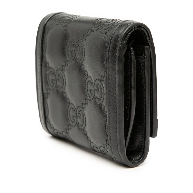 Gucci GG Matelasse Logo Bifold Wallet Black Leather 1 — view 2