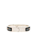 Hermes Enamel PM Location Cloisonne Bangle Silver Black Blue Bracelet — view 3