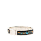 Hermes Enamel PM Location Cloisonne Bangle Silver Black Blue Bracelet — view 2