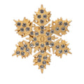 Chanel CC Logo Snowflake Brooch Gold Plated Rhinestone 1