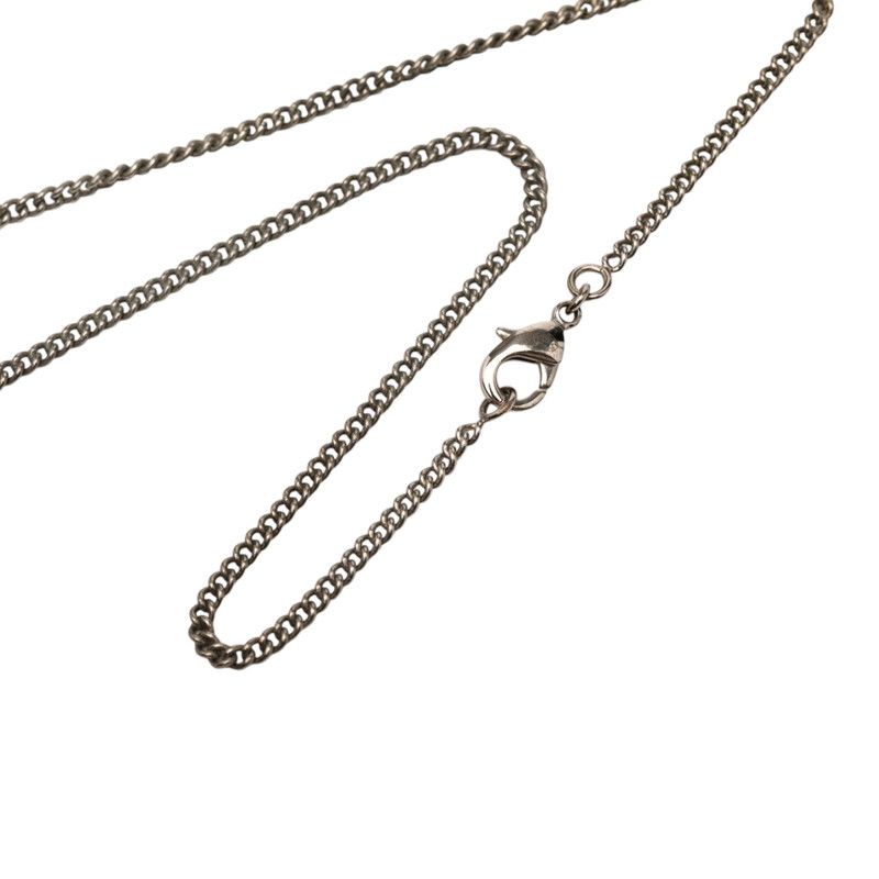 Chanel Camellia CC Logo Necklace Silver Metal Rhinestone 1 — view 4