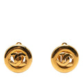 Chanel Vintage CC Logo Earrings Gold Plated 1