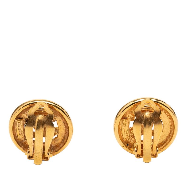 Chanel Vintage CC Logo Earrings Gold Plated 1 — view 2