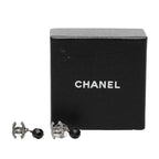 Chanel CC Logo Earrings Silver Black Metal 1 — view 4