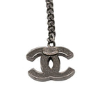 Chanel CC Logo Earrings Silver Yellow Metal Rhinestone 1 — view 3