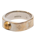 Louis Vuitton Nanogram Ring S Silver Gold Metal Plated