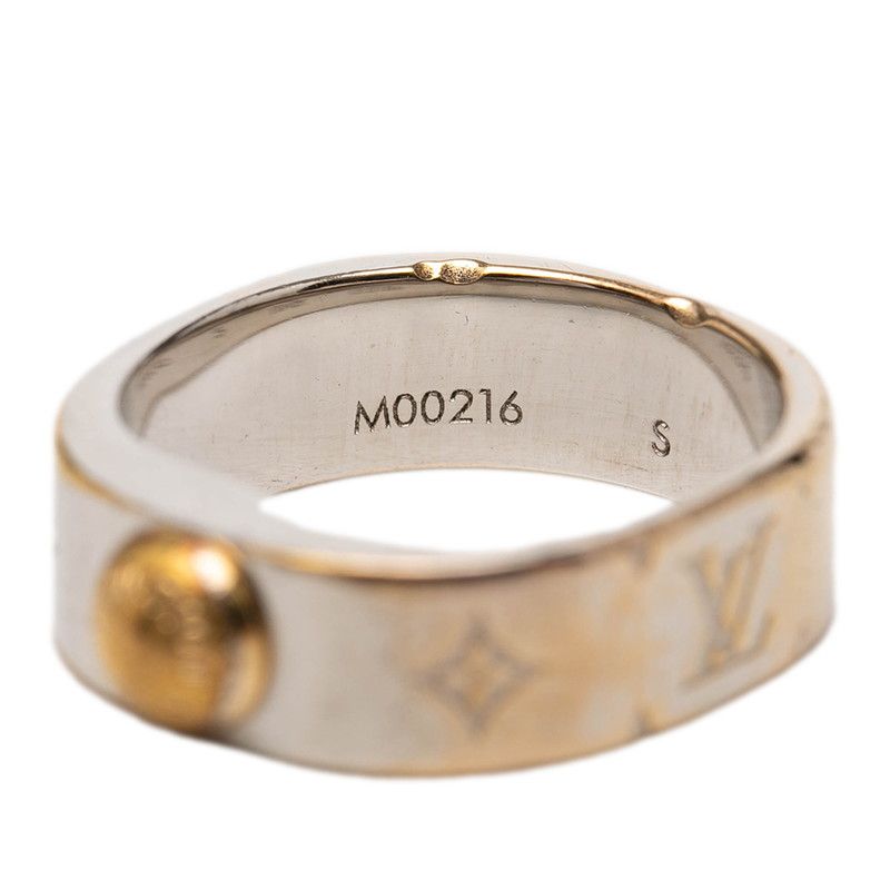 Louis Vuitton Nanogram Ring S Silver Gold Metal Plated
